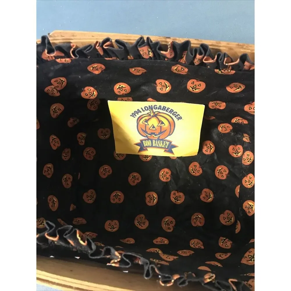 Vintage 1994‎ Longaberger Boo Basket with Jack O' Lantern Basket Liner